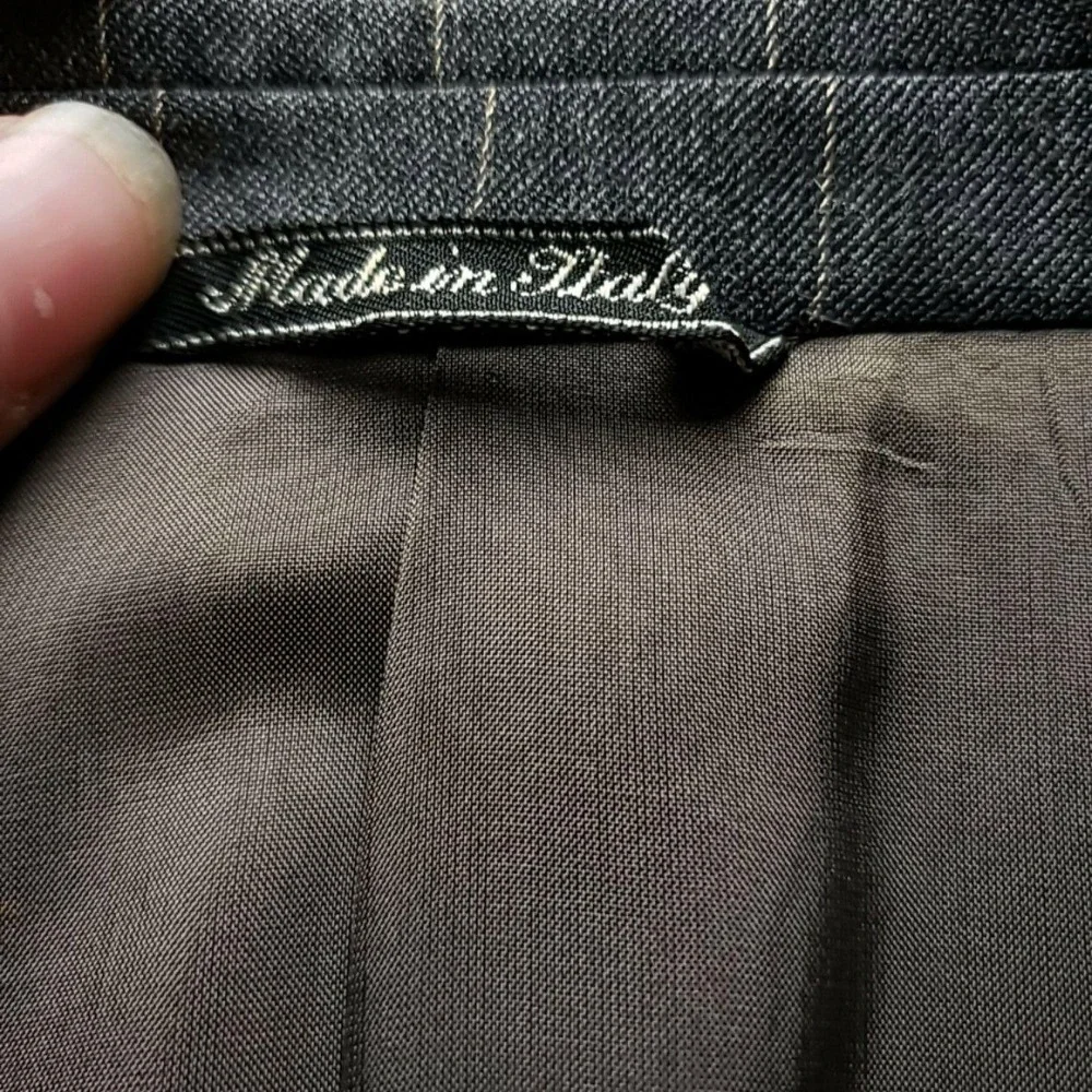 Lanerossi Suit Jacket Mens 42 Gray Pinstripe Wool Double Breasted Made In Italy
